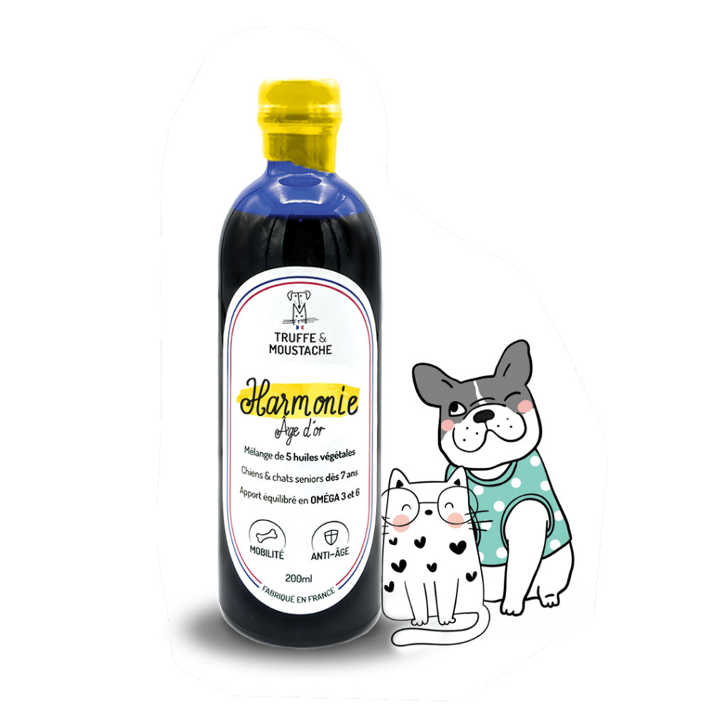 huile végétale harmonie âge d'or pour chien et chat senior