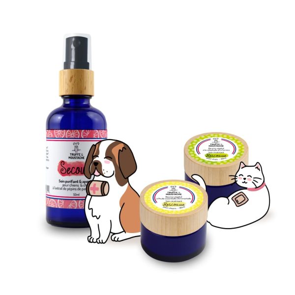 Duo de soins. Spray désinfectant purifiant et baume cicatrisant et apaisant