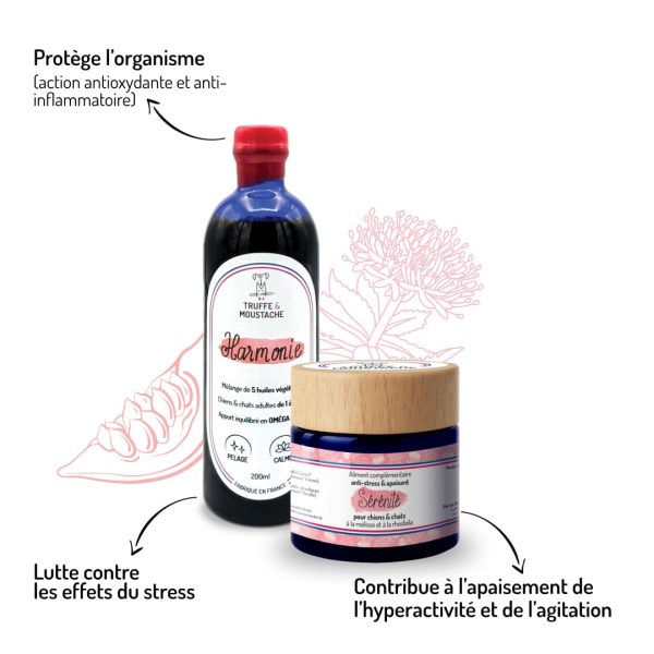 Duo compléments alimentaires anti-stress et apaisant chiens & chats bienfaits