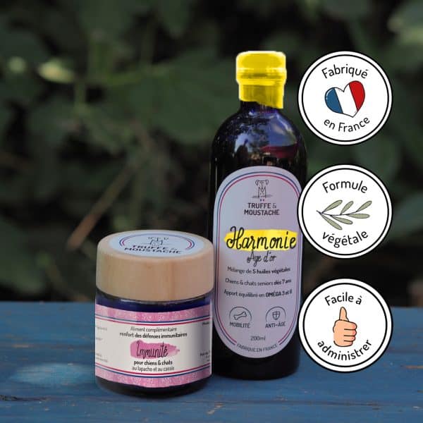 huile végétale harmonie âge d'or pour chien et chat senior
