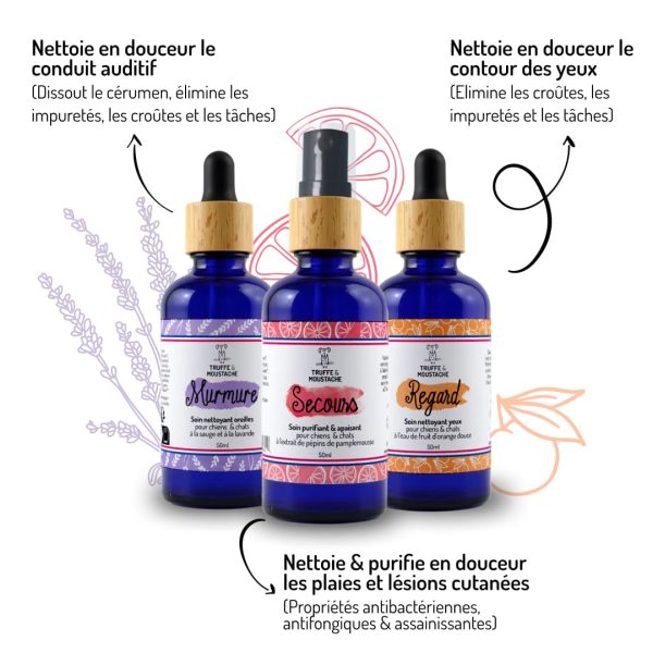 Trio soins nettoyants oreilles, yeux et petites plaies bienfaits