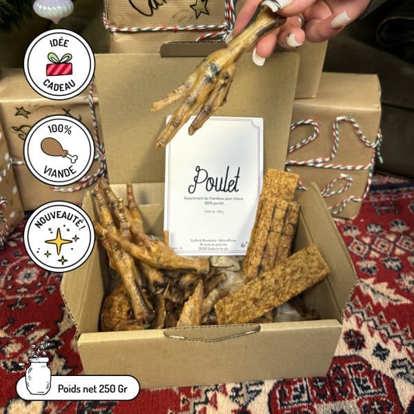 coffret de friandises pour chiens et chats noel idée cadeau poulet canard