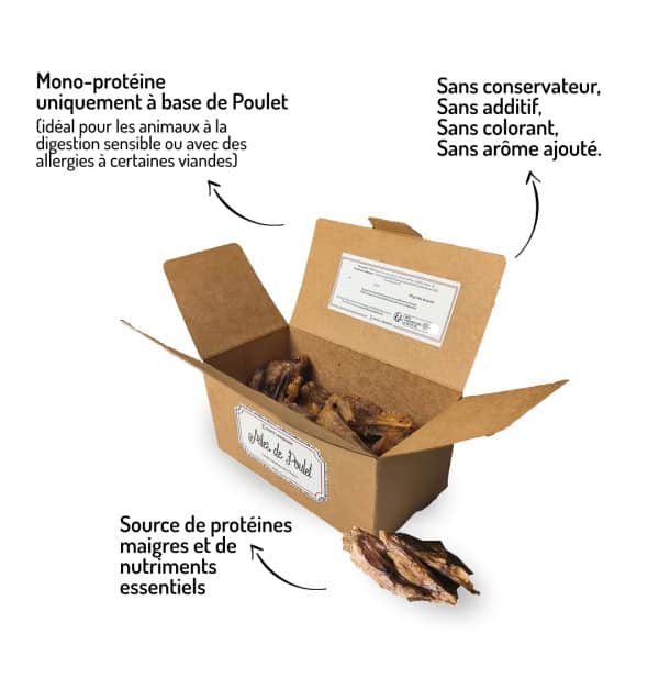 Ballotin de friandises pour chiens et chats ailes poulet