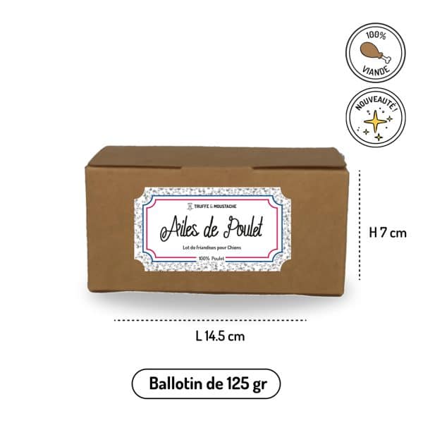 Ballotin de friandises pour chiens et chats ailes poulet