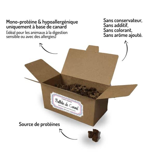 Ballotin de friandises pour chiens et chats canard