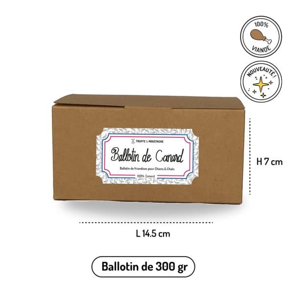 Ballotin de friandises pour chiens et chats canard