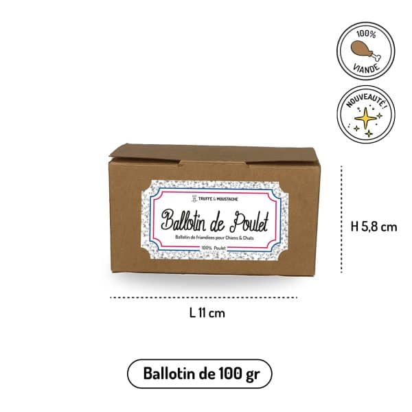 Ballotin de friandises pour chiens et chats poulet