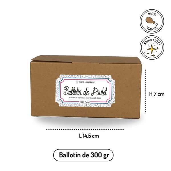 Ballotin de friandises pour chiens et chats poulet