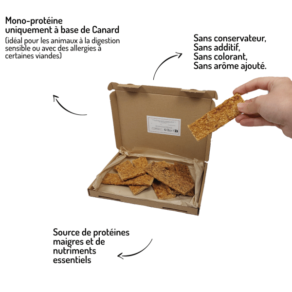 lamelles de canard friandises 100% viande pour chiens et chats
