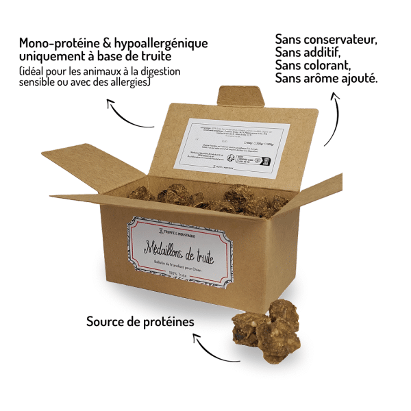 ballotins de friandises naturelles pour chiens et chats - médaillon de truite - 100% poisson