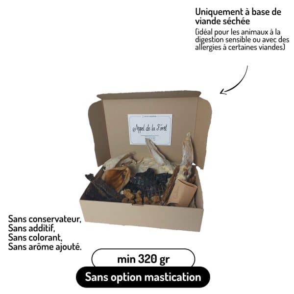 Coffret Appel de la forêt friandises variées pour chiens lapin sanglier renne